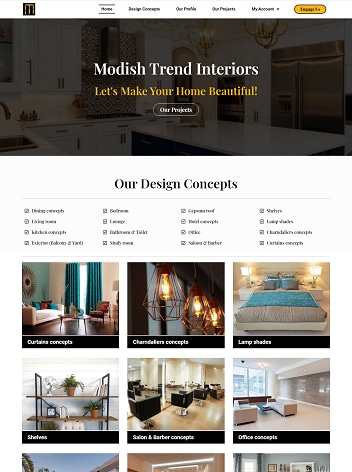 Modish Trend Interiors website - James Serengia